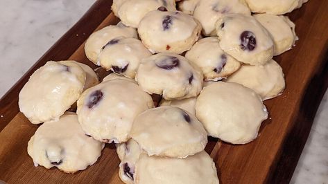 Ricotta Cookies with Amarena Cherries (Italian Wild Cherries in Syrup) | Lidia Bastianich Amarena Cherries, Ricotta Cookies Recipe, Lidia's Recipes, Rachel Ray Recipes, Moroccan Recipes, Ricotta Cookies, Lidia Bastianich, Cherry Cookies, Moroccan Food