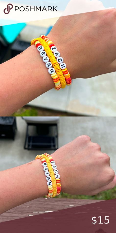 Zach Bryan friendship bracelets. Zach Bryan Bracelet Ideas, Senior Baskets, Clay Bead Bracelet Ideas, Bead Bracelet Ideas, Bonus Daughter, Clay Bead Bracelet, Softball Bat, Zach Bryan, Clay Bracelet