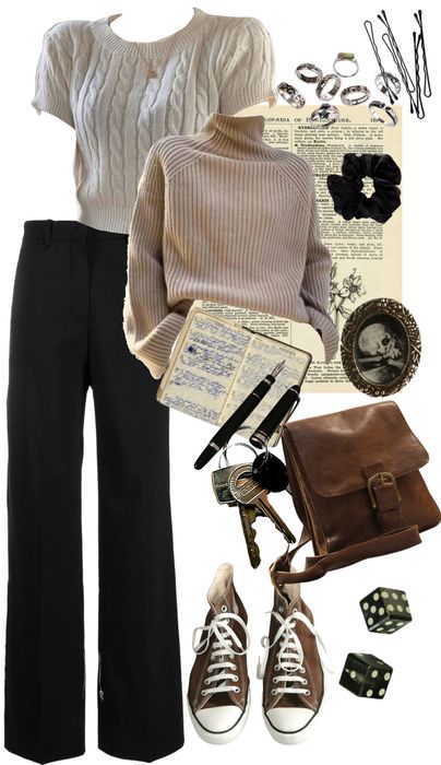 Winter Cafe Outfits, Medschool Outfit, Literature Student Aesthetic Outfit, Reader Outfit Aesthetic, Book Nerd Aesthetic Outfit, Poetry Outfit, Barista Outfit Aesthetic, Barista Fits, Light Academia Aesthetic Outfit