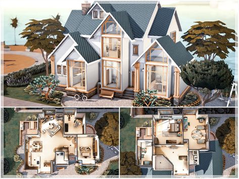 Sims 4 The Summer I Turned Pretty, Sims 4 Small 2 Story House, Sims 4 30x30 House Layout, Cute Sims 4 Houses No Cc, Sims No Cc House, Sims 4 House Download Cc Base Game, Sims 4 House Aesthetic, Sims 4 Floorplan Starter Home, Sims 4 Houses No Packs