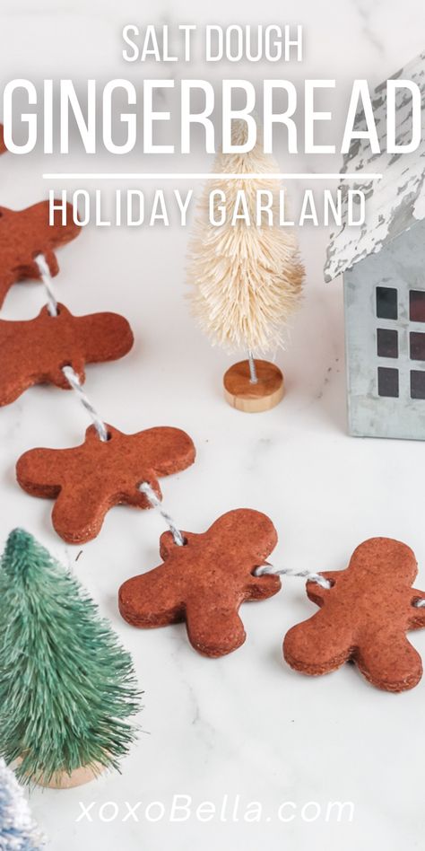 Diy Christmas Garland Ideas, Gingerbread Man Garland, Diy Christmas Tree Garland, Gingerbread Garland, Gingerbread Man Decorations, Christmas Popcorn, Gingerbread Christmas Tree, Gingerbread Party, Gingerbread Diy