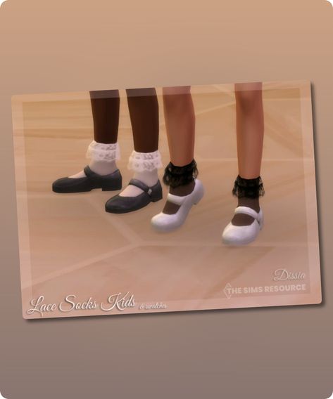 Sims 4 Clothing CC: Lace Socks Kids By Dissia Sims 4 Socks Cc, Sims 4 Socks, Cameo Dress, Mod Jacket, Sims 4 Cc Download, Ruffled Socks, Best Sims, Summer Sweaters, Lace Socks