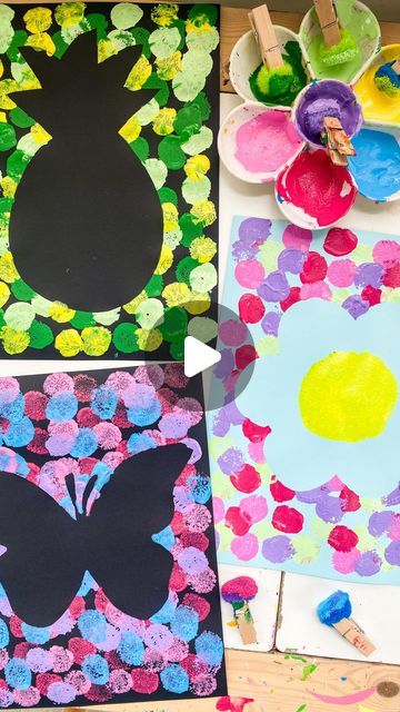 Paint Ideas For Kindergarten, Spring Painting Activities, Painting Ideas For Kindergarten, Children Art Ideas, Pom Pom Painting, Storytime Activities, Pom Crafts, Nature Craft, Painting Activities