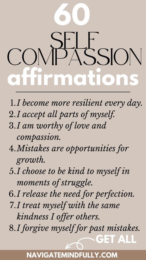 self compassion affirmations Self Compassion Affirmations, Self Compassion Exercises, Compassion Affirmations, Self Compassion Quotes, Mindful Self Compassion, Create Goals, Powerful Statements, 2024 Manifestation, Inner Dialogue