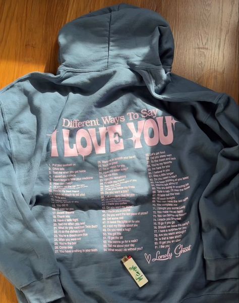 different ways to say i love you ilysb hoodie lg lonely ghost hoodie indy blue fashion Different Ways To Say I Love You Hoodie, Ways To Say I Love You Sweatshirt, Lonely Ghost Hoodie Outfit, Lonely Ghost Sweatshirt, Indy Blue, I Miss My Boyfriend, Ghost Clothing, Lonely Ghost, Ghost Hoodie