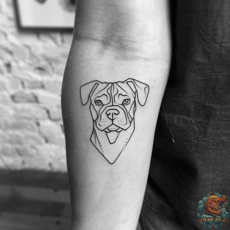 Unleashing the Power of Pitbull Tattoos: Exploring the Bold and Beautiful World of Inked Canine Art: 105 Designs - inktat2.com Simple Pitbull Tattoo, Pitbull Outline, Pitbull Tattoos, Pitbull Tattoo, Loyalty Symbol, Farm Work, Nanny Dog, Dangerous Dogs, Detailed Tattoo