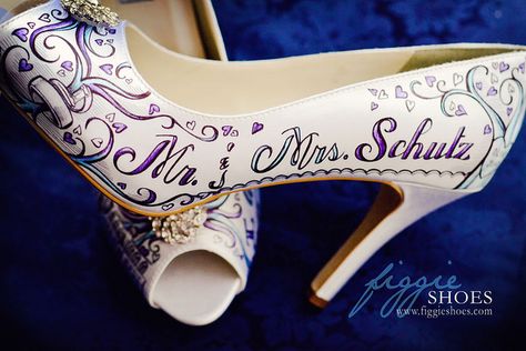 Colorful Wedding Shoes, Blue Bridal Shoes, Unique Wedding Shoes, Custom Wedding Shoes, Bridal Pumps, Custom Painted Shoes, Hand Painted Wedding, Hand Painted Shoes, Custom Bridal