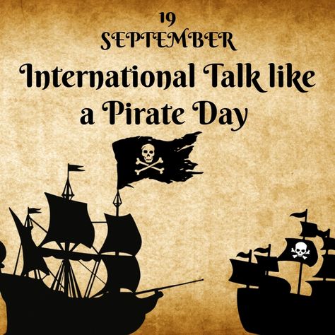 International Talk like a Pirate Day Template. Design created with PosterMyWall International Talk Like A Pirate Day, Pirate Template, Talk Like A Pirate Day, Event Quotes, Skull Icon, Talk Like A Pirate, Day Template, Halloween Social, Pirates Cove