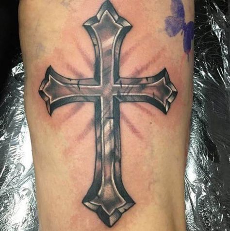 Christian Tattoos Tattoo Pols, Cool Cross Tattoos, Christian Cross Tattoos, Crucifix Tattoo, Cruces Tattoo, Christian Tattoo Ideas, Jesus Ideas, Borneo Tattoos, Cool Jesus