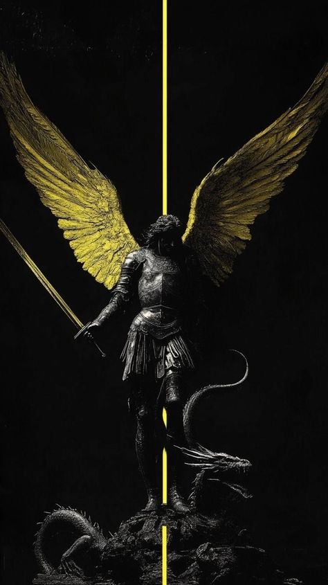 At Michael The Archangel, St Michael The Archangel Wallpaper, Saint Michael Wallpaper, Angel Wallpaper Aesthetic Black, Archangel Michael Aesthetic, St Michael Wallpaper, Angel Michael Archangel, Archangel Michael Wallpaper, Christ Wallpaper Aesthetic