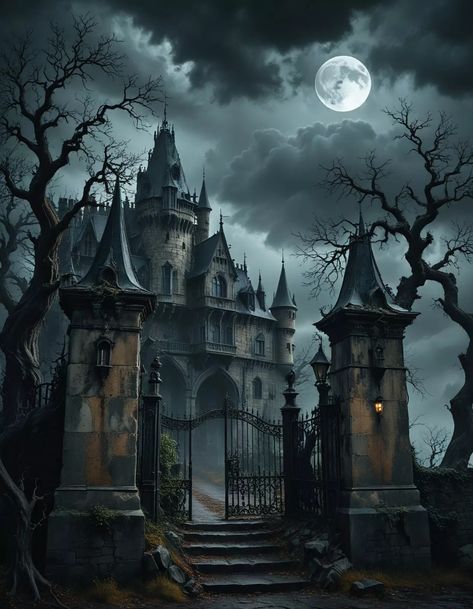 Oddity Oasis: Eccentric, Wild, and Whimsical 8x10 Art Prints 53982275 | eBay Haunted House Fantasy Art, Dark Magic Art, Rustic Gothic Home Decor, Seasonal Pictures, Gothic Art Prints, Gothic Landscape, Fantasy Buildings, Lash Princess, Halloween Illustrations