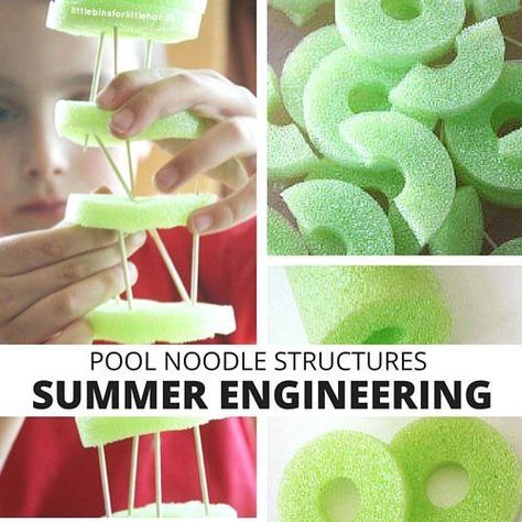 Pool noodle structures are fun and easy to build. This simple engineering activity is also an inexpensive idea for STEM learning. Get creative and build! Marble Run Wall, Toothpick Structures, Eoy Activities, Simple Stem Activities, Stem Bins, Stem Centers, Elementary Stem Activities, Summer Stem, Simple Pool