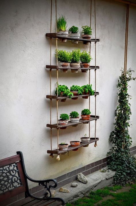 Herb Wall Outdoor, Herb Vertical Garden Wall, Vertical Herb Garden Wall Patio, Vertical Garden Wall Shelf, Living Walls Outdoor Vertical Planter, Plant Wall Pots & Planters, Creative Garden Decor, Flower Shop Interiors, Garden Wall Designs