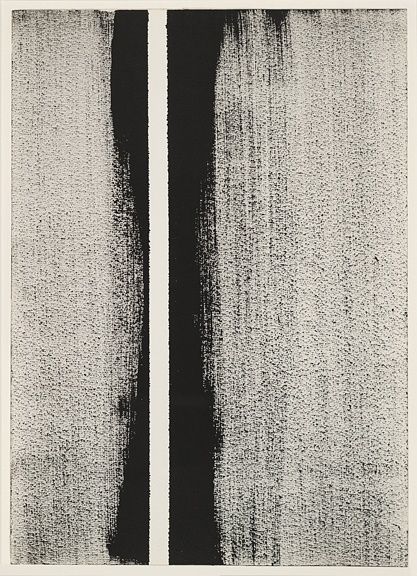 Painterly monochrome stripes by Barnett... - WGSN: White Paintings, Barnett Newman, Soyut Sanat Tabloları, Mark Rothko, Colour Field, Jackson Pollock, Sgraffito, Wassily Kandinsky, Mark Making