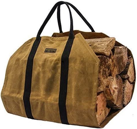 Amazon.com: Readywares Waxed Canvas Firewood Log Carrier : Home & Kitchen Canvas Log Carrier, Firewood Carrier, Wood Carrier, Log Carrier, Firewood Holder, Firewood Logs, Firewood Rack, Log Holder, Firewood Storage