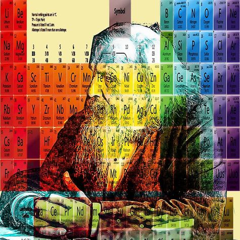 Mendeleev Mendeleev Table, Chemistry Scientists, Pop Art Marilyn, Mad Scientists, Aesthetic City, Student Discounts, Mad Scientist, Hardcover Notebook, Wall Art Canvas Prints