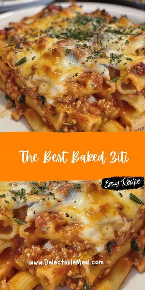 The Best Baked Ziti, Best Baked Ziti, Best Baked Ziti Recipe, Easy Baked Ziti, Ziti Recipe, Ziti Pasta, Ziti Recipes, Baked Ziti Recipe, Cooked Pasta