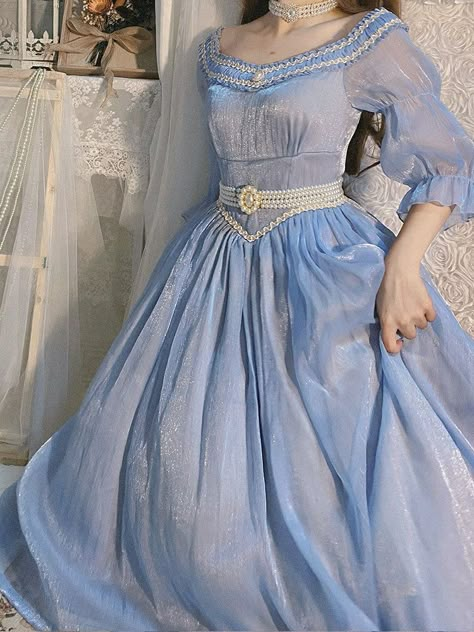 Princess Dresses Aesthetic, Fairytale Palace, Disney Princess Inspired Dresses, Blue Princess Dress, Long Blue Dress, Fancy Wedding Dresses, Old Fashion Dresses, Dresses Aesthetic, Royal Dresses