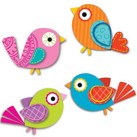 Amazon.com : Carson Dellosa - Boho Birds Mini Colorful Cut-Outs, Classroom Décor, 36 Pieces : Office Products Boho Birds, Calendar Activities, Carson Dellosa, Paper Wedding, Bird Crafts, Bird Theme, Colorful Bird, Spring Activities, Colorful Birds