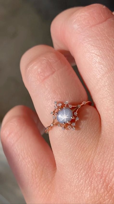 Star Saphire Ring, Constellation Engagement Ring, White Star Sapphire Ring, Night Court Ring, Celestial Engagement Rings, Whimsy Rings, Celestial Wedding Ring, Feyre Acomaf, Juniper Wedding