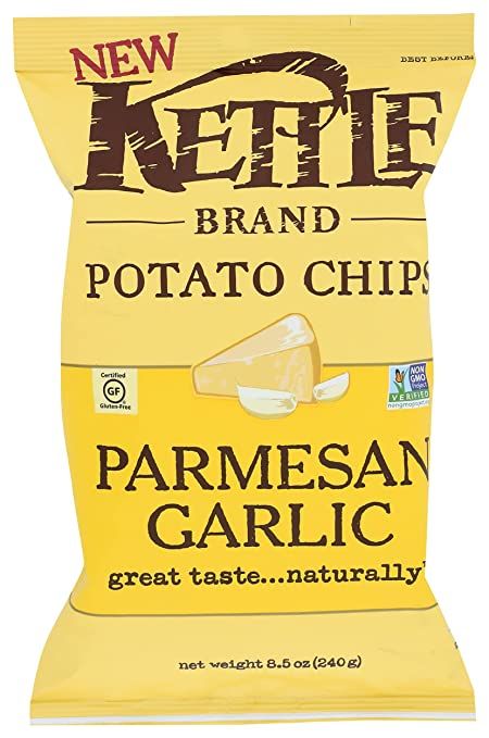 Amazon.com: Kettle Brand Potato Chips, Parmesan Garlic Kettle Chips, 8.5 Oz Kettle Cooked Chips, Garlic Chips, Salted Potatoes, Kettle Chips, Garlic Potatoes, Snack Craving, Cheesy Garlic Bread, Flavored Sugar, Snack Chips