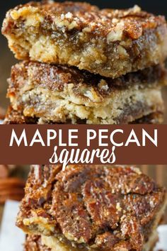 Pecan Squares, Butter Tart, Easy Bar Recipes, Smores Dessert, Pecan Desserts, Maple Syrup Recipes, Square Recipes, Butter Tarts, Dessert Bar Recipe