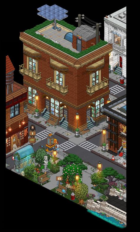 Nostalgic 2000s, Habbo Hotel, Art Pixel, Minecraft Room, My Fantasy World, Cute Games, Art House, Christmas Market, Fantasy Landscape