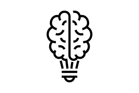 Brain Lightbulb, Inspiration Symbol, Solution Logo, Light Bulb Icon, Symbol Drawing, Creative Thinking, Business Branding, The Brain, Brand Identity