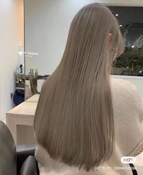 9.1 Hair Color, Mushroom Beige Hair, Milky Beige Hair Color, Elegant Hair Color, Taupe Hair, Beige Hair Color, Beige Blonde Hair, Ulzzang Hair, Best Hair Dye