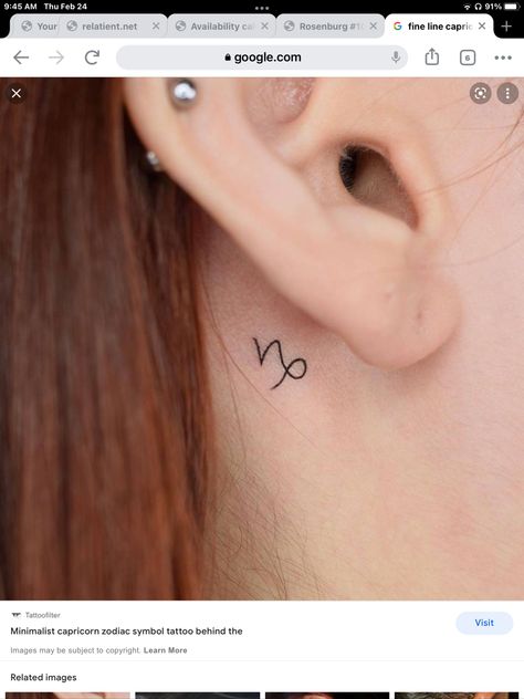 Capricorn Minimalist Tattoo, Capricorn Zodiac Tattoo, Capricorn Sign Tattoo, About Capricorn, Capricorn Tattoos, Minimalist Cat Tattoo, Capricorn Zodiac Symbol, Tattoo Zodiac, Capricorn Symbol