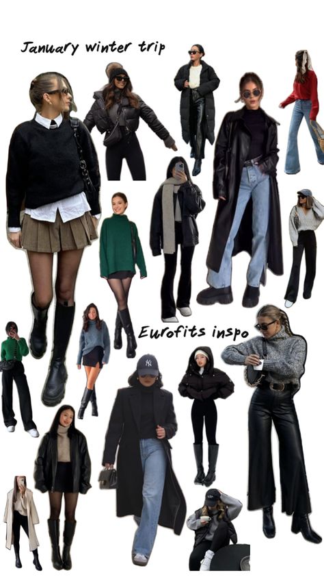 Outfit Ideas New York City Winter, Winter Outfit Inspo 2024 Cold, London December Outfit, London Winter Outfits Cold Weather, Fits Collage, London Outfit Winter, London In December, December Outfits, Cold Weather Outfit