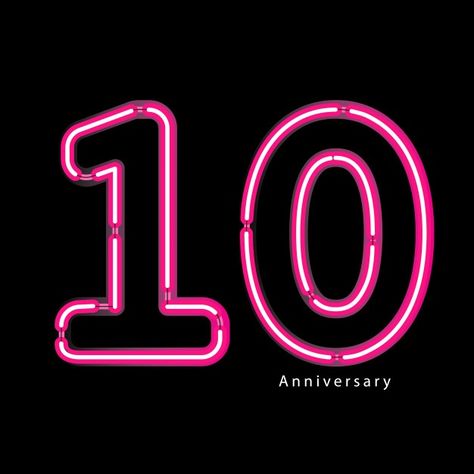 Neon Number, 10th Year Anniversary, Neon Png, Ten Year Anniversary, Voucher Design, 10 Logo, Logo Banner, Logo Number, Anniversary Logo