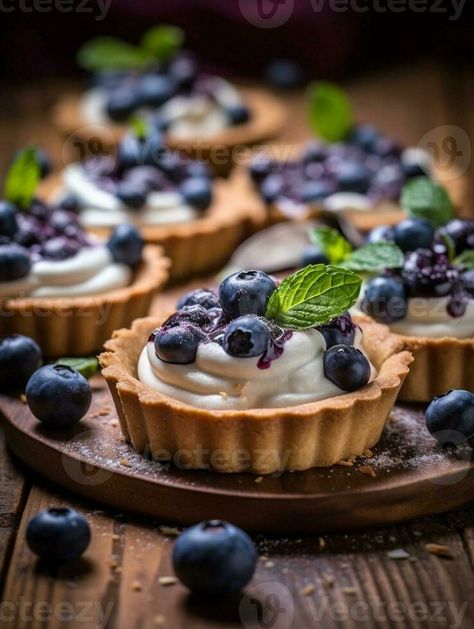 AI Generative Blueberry tart pie tartlet with vanilla custard Blue stone background Blueberry Tarts, Magical Food, Tart Pie, Baking Photography, Blueberry Tart, Stone Background, Vanilla Custard, Vector Cartoon, Background Background