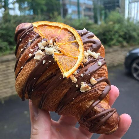 Credit to @albertstreetbakery This weeks special, chocolate orange and hazelnut! Credit to @albertstreetbakery This weeks... Orange Croissant, Chef Jobs, Healthy Food Inspiration, Sweet Snacks Recipes, Like And Comment, Bakery Cafe, Baking And Pastry, Chocolate Orange, Sweet Snacks