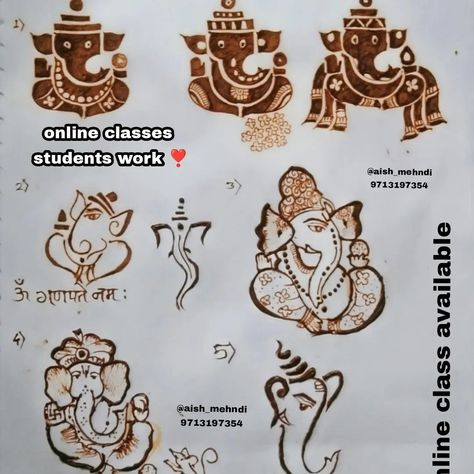 Mhendi Design Unique Ganpati, Ganapati Mehandi Design, Ganeshji Mehandi Design, Vinayagar Mehandi Design, Ganpati Mehndi Design Bridal, Ganpati Mehndi Design Simple, Ganesh Ji Mehandi Design, Ganpati Mehndi Design, Elephant Mehendi