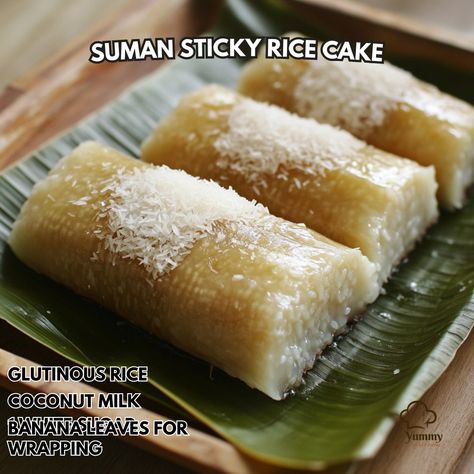 🌟 Elevate your dessert game with this sweet and sticky Filipino treat - Suman! 🍚✨ Suman (Sticky Rice Cake) Ingredients: - 2 cups glutinous rice - 1 cup coconut milk - 1/2 cup white sugar - Banana leaves, for wrapping Instructions: 1. Rinse glutinous rice and soak in water for 4 hours. 2. Drain rice and mix with coconut milk and sugar. 3. Place a portion on a banana leaf and roll tightly. 4. Steam suman for 30-40 minutes. 5. Serve warm and enjoy the delightful flavors! 👩‍��🍳 Give this classi... Sticky Rice Cake, Cozy Fall Recipes, Avocado Quinoa, Milk And Sugar, Festive Drinks, Glutinous Rice, Banana Leaves, Sticky Rice, A Banana