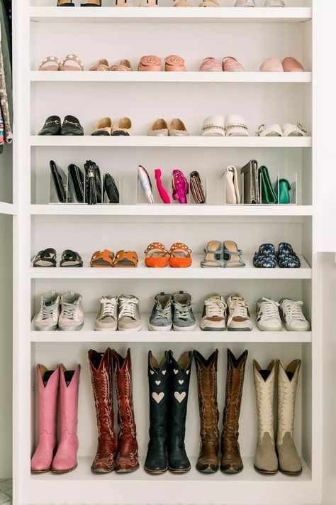 10 Closet Organization Mistakes To Avoid How To Store Boots In Closet, Organize Shoes In Closet, Closet Rod Height, Primary Closet, Shoe Organization, Primary Suite, Closet Rod, Closet Shelves, How To Store