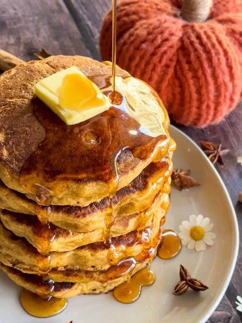 Sourdough Pumpkin Pancakes Sourdough Pumpkin Waffles, Pumpkin Sourdough Discard Pancakes, Pumpkin Sourdough Pancakes, Sourdough Discard Pumpkin Pancakes, Sourdough Pumpkin Pancakes, Sourdough Pumpkin Recipes, Breakfast Dates, Pumpkin Sourdough, Vegan Butter Substitute