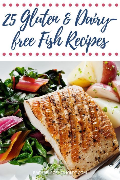 Get 25 delicious gluten and dairy-free fish recipes, including salmon, cod, tuna, tilapia, and fish taco recipes. These ideas are perfect for any time of year! Fish Recipes Dairy Free, Fish Taco Recipes, Gluten Free Fish Recipes, Healthy Fish Dinners, Gluten Foods, Tilapia Recipes Healthy, Paleo Fish Recipes, Cod Fish Recipes, Paleo Fish