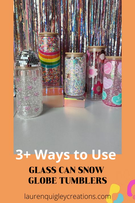 3+ Ways to Use Snow Globe Glass Can Tumblers from Mother Tumbler Glass Snow Globe Tumbler, Snow Globe Glass Tumbler, Mother Tumbler, Summer Boredom, Snow Globe Tumbler, Glitter Globes, Diy Snow Globe, Tumbler Cups Diy, Free Tumbler