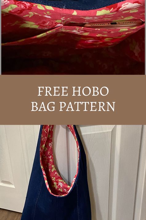 "Explore creativity with our free hobo bag pattern! This easy-to-follow guide provides step-by-step instructions for crafting a stylish hobo bag. Express yourself with fabric choices and personalized touches. Download the pattern and embark on a DIY journey to fashion your own trendy and functional accessory." Hobo Bags Diy, Hobo Bag From Old Jeans Free Pattern, How To Make A Hobo Bag, Denim Hobo Bag Pattern Free, Easy Hobo Bag Pattern Free, Hobo Purse Patterns Free, Small Hobo Bag Pattern, Denim Hobo Bag Pattern, Hobo Crossbody Bag Pattern