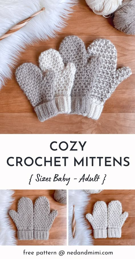 Mittens Free Pattern, Crochet Baby Mittens, Crochet Mitts, Crochet Mittens Free Pattern, Crochet Mittens Pattern, Crochet Gloves Pattern, Crochet Angel, Crochet Toddler, Winter Crochet