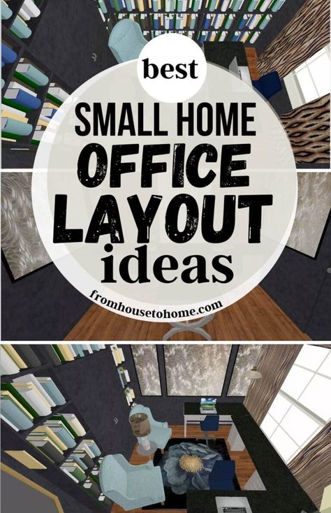 8 Small Home Office Layout Ideas (In A 10&#8242; X 10&#8242; Room) | Decorating Ideas For The Home Office And Den Combo, Small Home Office For Two, Home Office Layout Ideas, Small Office Layout, Small Home Office Layout, Home Design Programs, Office Layouts, Office Layout Ideas, Desk Arrangements