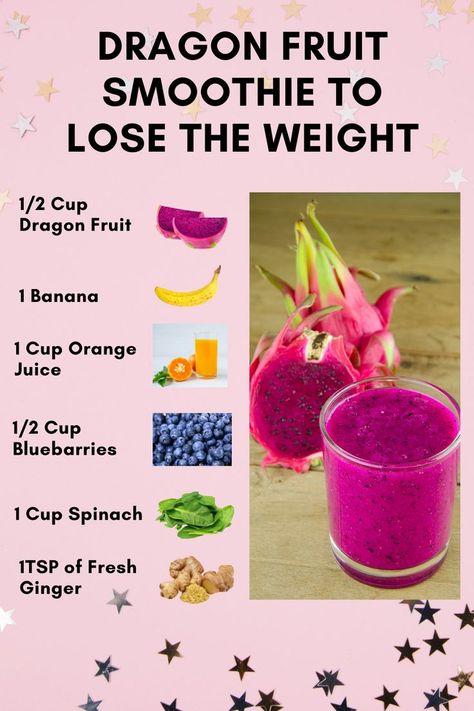 Dragon Fruit Smoothie Recipe, Ninja Smoothie Recipes, Dragonfruit Recipes, Fresh Juice Recipes, Smoothie Recipies, Dragon Fruit Smoothie, Buah Naga, Fruit Smoothie Recipes Healthy, Smoothie Drink Recipes