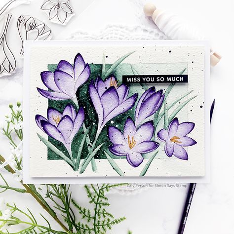 Crocus Cards, Crocus Flowers, The Greetery, Crocus Flower, Narnia Books, Pretty Pink Posh, Watercolor Card, Purple Love, Manish