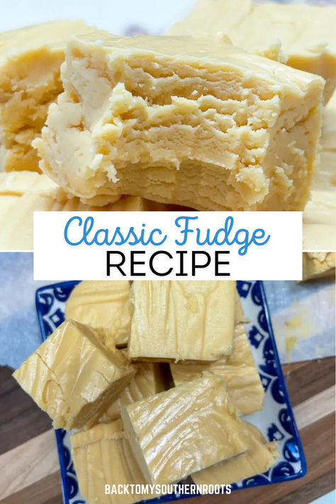 slices of butterscotch fudge on a plate. One piece has a bite taken out. Fluff Fudge Recipe, Fluff Fudge, Classic Fudge Recipe, Classic Fudge, Holiday Fudge Recipes, Brown Sugar Cake, Butterscotch Fudge, Holiday Fudge, Easy Fudge