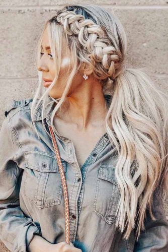 Blonde Braids Ponytail, Braid Styles Ponytail, Hairstyles For Mid Length Hair, Side Dutch Braid, Dutch Braid Styles, Styles Ponytail, Cute Hairstyles Updos, Braids Ponytail, Braided Pony