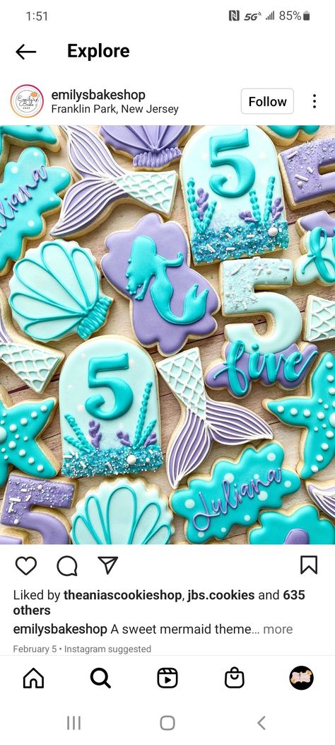 Mermaid Party Cookies, Mermaid Themed Cookies, Mermaid Birthday Cookies, Little Mermaid Cookies, Mermaid Cookies Decorated, Under The Sea Cookies Decorated, Mermaid Sugar Cookies, Oneder The Sea Cookies, Under The Sea Birthday Cookies