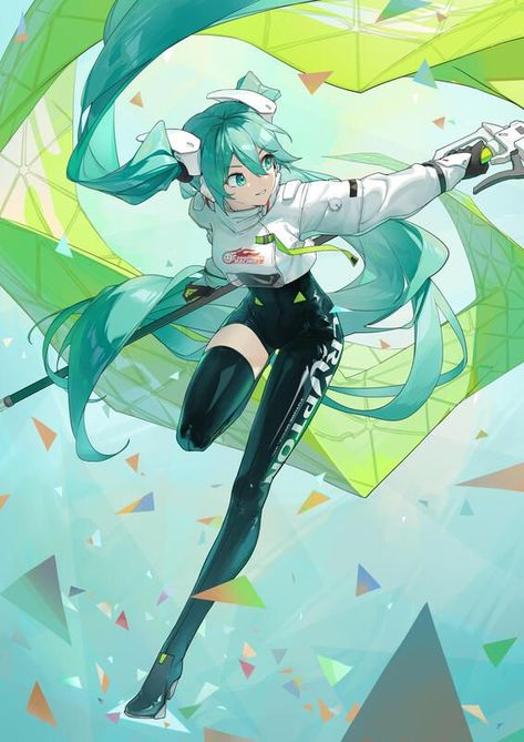 Hatsune Miku Racing, Racing Miku, Miku Vocaloid, Racing Design, Vocaloid Characters, Miku Hatsune, 캐릭터 드로잉, 영감을 주는 캐릭터, Anime Sketch