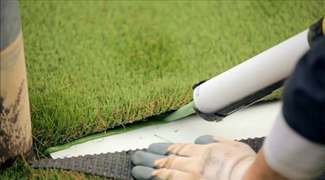 How to Lay Artificial Grass Expert Guide With Images Turf Edging Ideas, How To Lay Artificial Turf, Installing Artificial Turf Diy, How To Install Artificial Turf, Fake Grass Installation, Laying Artificial Grass, Artificial Grass Installation, Fake Grass, Edging Ideas